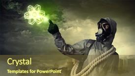  Presentation with nuclear - Presentation design featuring amazing view of giola natural pool in thassos island east macedonia and thrace greece background and a light gray colored foreground