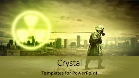  Presentation with nuclear - PPT layouts featuring radioactive isotopes - man in respirator against nuclear background and a  colored foreground