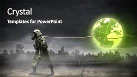  Presentation with nuclear - Audience pleasing slide deck consisting of radioactive isotopes - man in respirator against nuclear backdrop and a  colored foreground