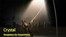  Presentation with nuclear disaster - Audience pleasing slide set consisting of radioactive isotopes - stalker against nuclear background disaster backdrop and a  colored foreground