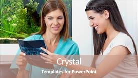  Presentation with dental x ray - Cool new theme with radiograph teeth - female dentist showing dental x-rays backdrop and a coral colored foreground