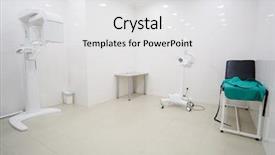  Presentation with medical equipment - Slide deck consisting of radiograph teeth - x-ray equipment in a medical background and a white colored foreground