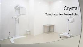  Presentation with medical equipment - PPT layouts featuring radiograph teeth - x-ray equipment in a medical background and a white colored foreground