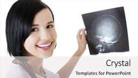  Presentation with teamwork nurse doctor - Theme consisting of radiographic film - happy medical doctor or nurse background and a  colored foreground