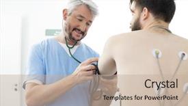  Presentation with blood pressure - Cool new presentation with radiologic study - doctor measuring blood pressure backdrop and a mint green colored foreground