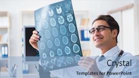  Presentation with dental radiology panoramic x ray - Cool new slides with radiologist looking at x-ray backdrop and a light blue colored foreground