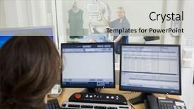  Presentation with radiologist - PPT theme having radiologist taking patient's xray while coworker using computers background and a light gray colored foreground