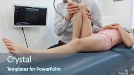  Presentation with joint - Presentation theme enhanced with children radiology - ultrasound of kid's knee -joint background and a ocean colored foreground