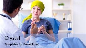  Presentation with cancer - Amazing PPT layouts having radiology breast - cancer patient visiting doctor backdrop and a light blue colored foreground