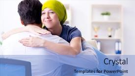  Presentation with cancer - Theme consisting of radiology breast - cancer patient visiting doctor background and a light blue colored foreground