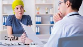  Presentation with cancer - PPT layouts consisting of radiology breast - cancer patient visiting doctor background and a  colored foreground