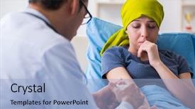  Presentation with medical imaging of cancer - Cool new PPT layouts with radiology breast - cancer patient visiting doctor backdrop and a  colored foreground