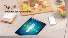  Presentation with radiology - Cool new PPT theme with radiology-concept-in-tablet backdrop and a coral colored foreground