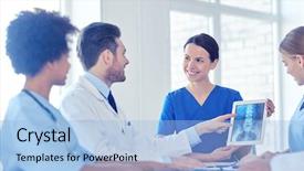  Presentation with medical profession - Presentation theme consisting of radiology conference - hospital profession people and medicine background and a  colored foreground