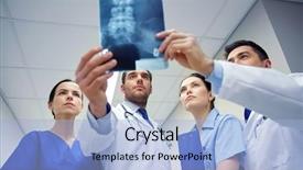  Presentation with radiology - Cool new theme with radiology health care people surgery backdrop and a light blue colored foreground