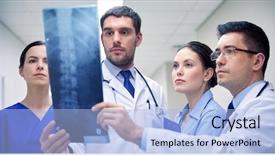  Presentation with radiology - Colorful presentation enhanced with radiology health care people surgery backdrop and a light blue colored foreground