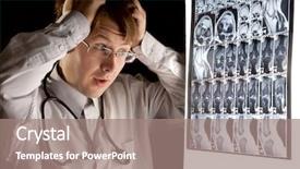  Presentation with mri - PPT theme consisting of radiology knee - young doctor looking background and a coral colored foreground