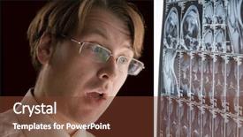  Presentation with mri - PPT layouts with radiology knee - young man looking at mri background and a  colored foreground