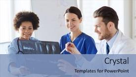 Presentation with radiology - PPT theme featuring radiology people and medicine concept background and a light blue colored foreground