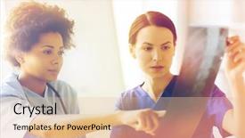  Presentation with radiology - Beautiful presentation theme featuring radiology surgery people and medicine backdrop and a lemonade colored foreground