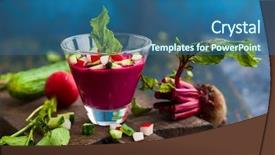  Presentation with beetroot - Audience pleasing presentation theme consisting of radish in glass soft backdrop and a ocean colored foreground