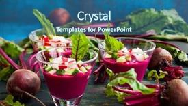  Presentation with beetroot - PPT theme consisting of radish in glasses soft background and a ocean colored foreground