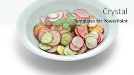  Presentation with oktoberfest - PPT theme enhanced with radish-salad-food-related background and a sky blue colored foreground