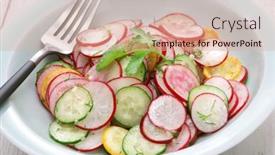  Presentation with oktoberfest - Presentation theme with radish-salad-food-related background and a lemonade colored foreground