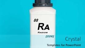  Presentation with laboratory chemical - Presentation theme with radium-ra-chemical-element background and a cyan colored foreground