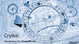  Presentation with technical - Slide set featuring radius - technical drawings in a blue background and a light blue colored foreground