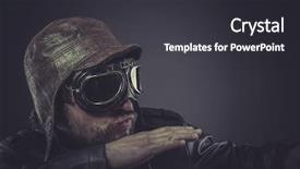 Presentation with airplane pilot - Beautiful presentation theme featuring raf - airplane pilot dressed in vintage backdrop and a dark gray colored foreground
