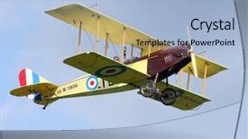  Presentation with plane - Beautiful presentation theme featuring raf - historic plane curtiss jn-4 backdrop and a light blue colored foreground