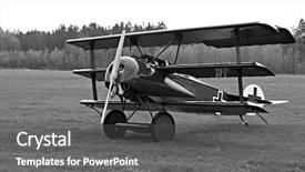  Presentation with history of europe - Colorful PPT theme enhanced with raf - historic triplane fokker dr 1 backdrop and a dark gray colored foreground