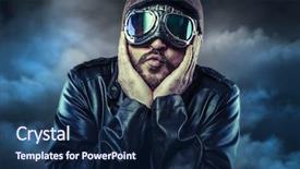  Presentation with hands and face - PPT theme enhanced with raf - old pilot with hands background and a navy blue colored foreground