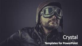  Presentation with pilot - Colorful slides enhanced with raf - pilot dressed in vintage style backdrop and a dark gray colored foreground