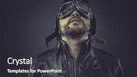  Presentation with vintage retro - PPT theme with raf - retro pilot dressed in vintage background and a dark gray colored foreground