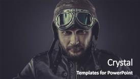  Presentation with pilot - PPT theme enhanced with raf - usaf pilot dressed in vintage background and a dark gray colored foreground