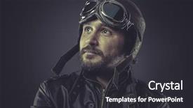  Presentation with pilot - Colorful theme enhanced with raf - wartime pilot dressed in vintage backdrop and a dark gray colored foreground