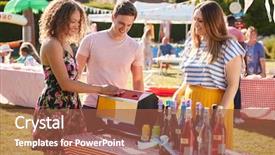  Presentation with school safety skate in summer - Audience pleasing presentation theme consisting of raffle - couple at tombola stall backdrop and a tawny brown colored foreground