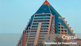  Presentation with dubai - Colorful slides enhanced with raffle - dubai new hotel backdrop and a gray colored foreground