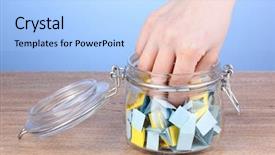  Presentation with lottery - Beautiful PPT theme featuring raffle - hand throwing piece of paper backdrop and a light blue colored foreground