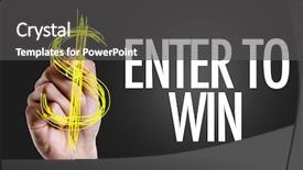  Presentation with win win - Presentation having raffle - hand writing the text enter background and a dark gray colored foreground
