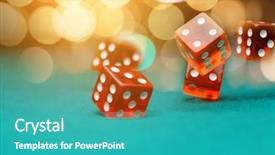  Presentation with raffle - Presentation theme consisting of raffle - image of abandoned red dices background and a teal colored foreground