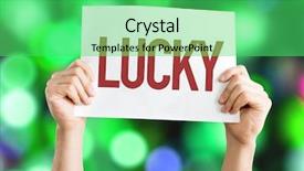  Presentation with raffle - Theme with raffle - lucky placard on bokeh background background and a seafoam green colored foreground