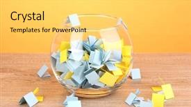  Presentation with lottery - Presentation theme having raffle - pieces of paper for lottery background and a yellow colored foreground