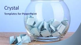  Presentation with lottery - Colorful PPT theme enhanced with raffle - pieces of paper for lottery backdrop and a sky blue colored foreground