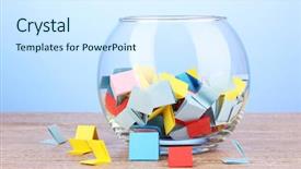  Presentation with raffle - Slide set with raffle - pieces of paper for lottery background and a sky blue colored foreground