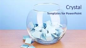  Presentation with lottery - Theme enhanced with raffle - pieces of paper for lottery background and a sky blue colored foreground