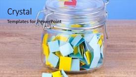  Presentation with lottery - Slide set with raffle - pieces of paper for lottery background and a light blue colored foreground