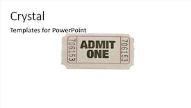  Presentation with raffle ticket - Theme featuring raffle - vintage admit one ticket close background and a white colored foreground